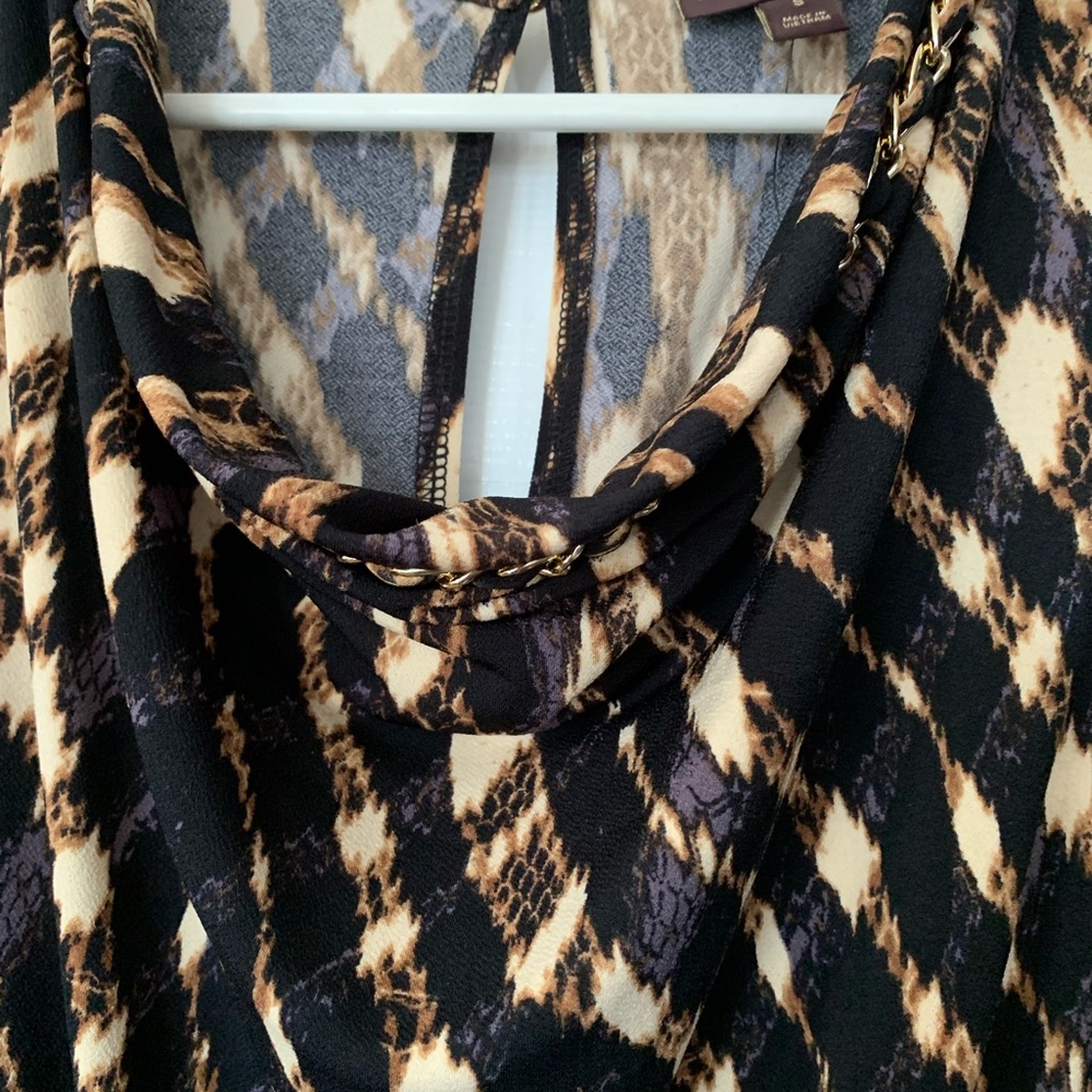 Bold Elements Black IKAT Print Jumpsuit Sz Sm Stretchy Party Girls Night Out - Picture 6 of 7